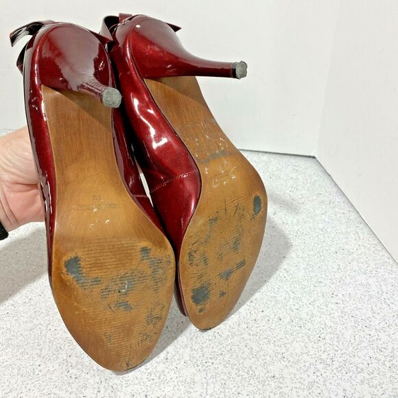 Enzo Angiolini Mistle high heel open peep toe pumps dressy stilettos red US 9M - Picture 8 of 10